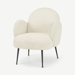 Bonnie Accent Armchair, Whitewash Boucle