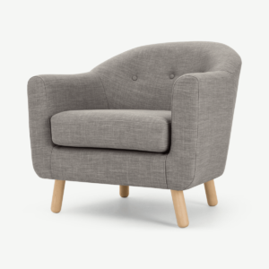 Lottie Armchair, Chalk Grey Fabric