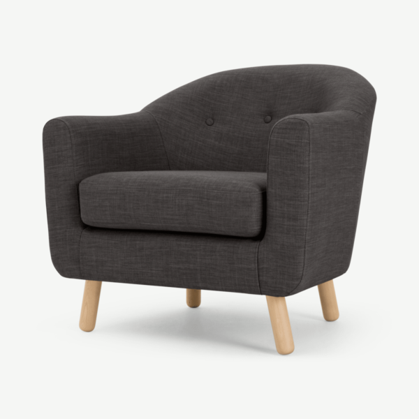 Lottie Armchair, Seal Grey Fabric