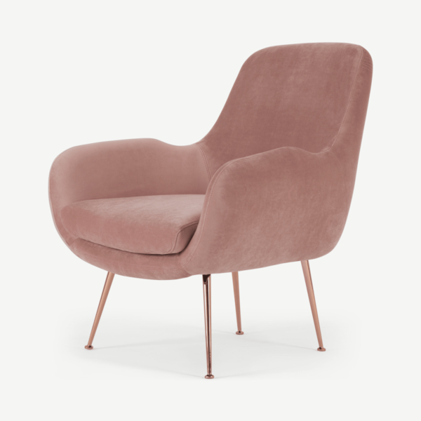 Moby Accent Armchair, Vintage Pink Velvet