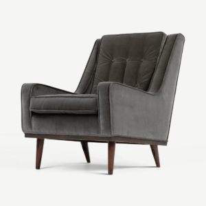 Scott Armchair, Concrete Cotton Velvet