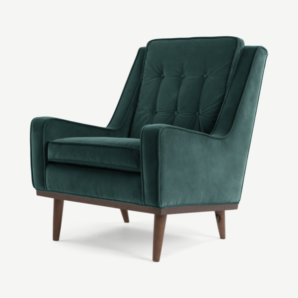 Scott Armchair, Petrol Cotton Velvet