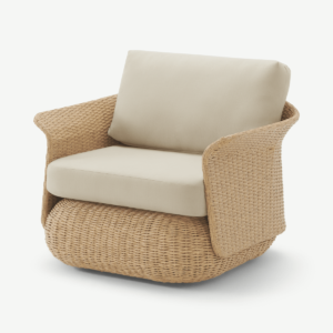 Fonda Garden Armchair, Natural Polyweave & Ecru