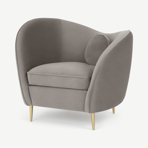 Kooper Accent Armchair, Purbeck Grey Recycled Velvet