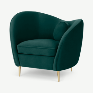 Kooper Accent Armchair, Teal Blue Recycled Velvet