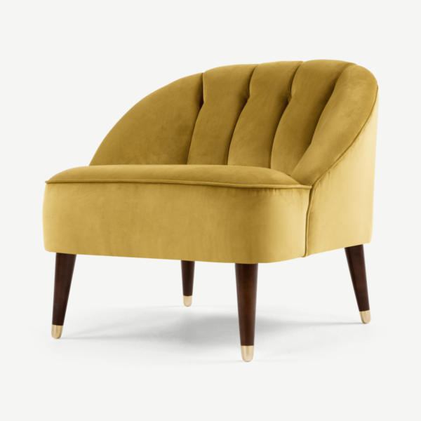 Margot Accent Armchair, Antique Gold Recycled Velvet