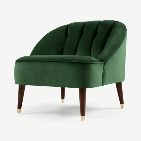 Margot Accent Armchair, Forest Green Recycled Velvet