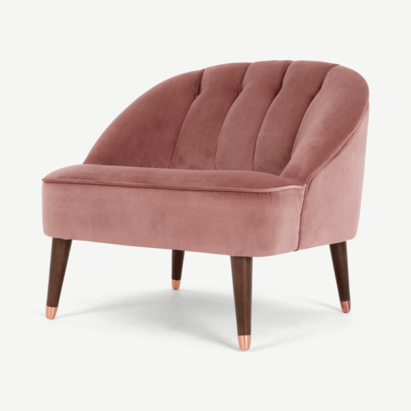 Margot Accent Armchair, Old Rose Recycled Velvet