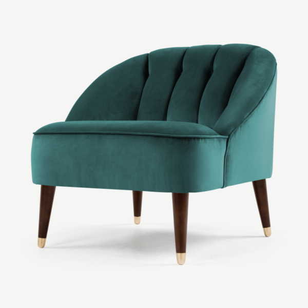 Margot Accent Armchair, Teal Recycled Velvet