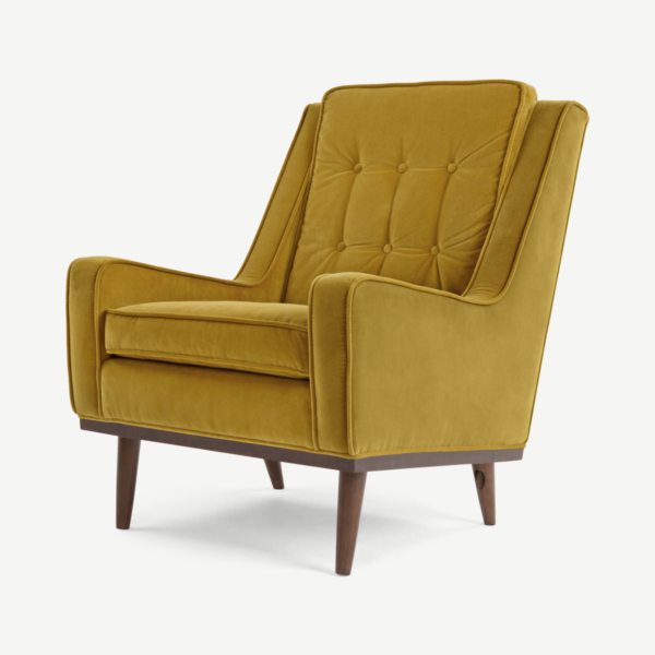 Scott Armchair, Gold Cotton Velvet