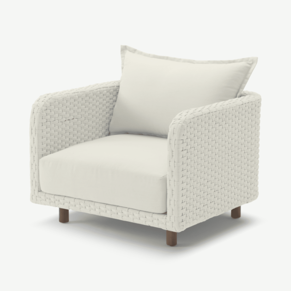 Nayan Woven Garden Armchair, Natural White