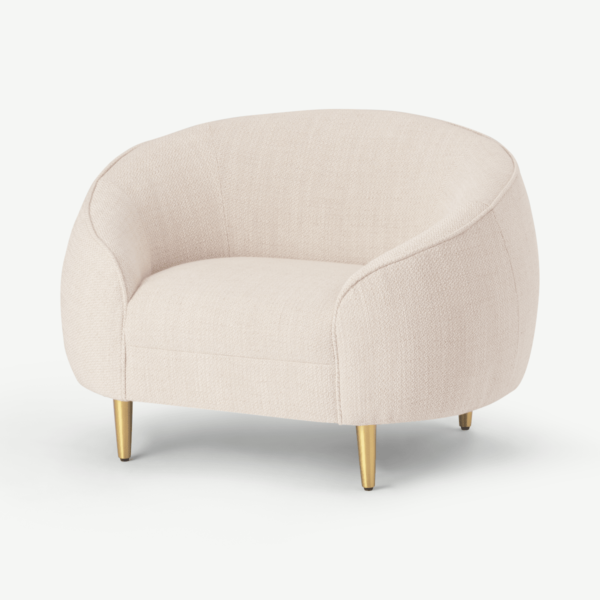 Trudy Armchair, Oatmeal Loop Textured Fabric