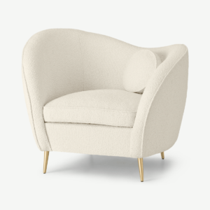 Kooper Accent Armchair, Ivory White Boucle