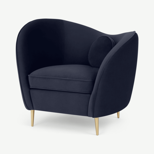 Kooper Accent Armchair, Midnight Blue Recycled Velvet