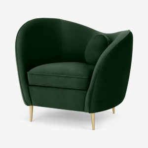 Kooper Accent Armchair, Moss Green Recycled Velvet