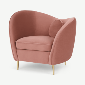 Kooper Accent Armchair, Rose Pink Recycled Velvet