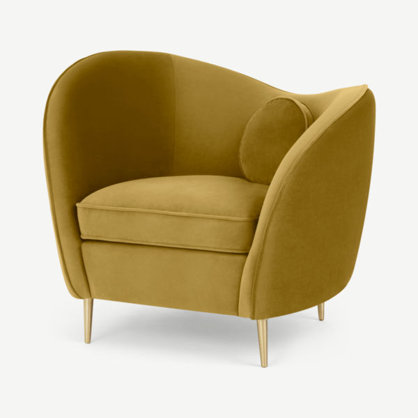 Kooper Accent Armchair, Vintage Gold Velvet