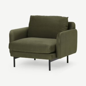 Miro Armchair, Pistachio Green Recycled Velvet