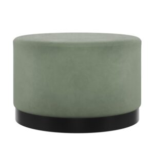 Lara Velvet Pouffe Large With Black Base In Green