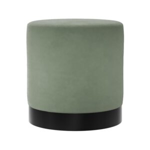 Lara Velvet Pouffe Small With Black Base In Green