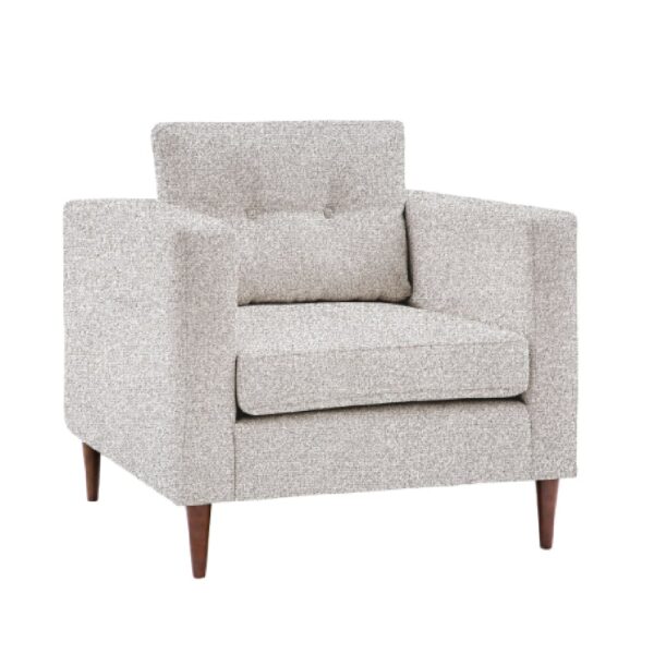 Wantagh Fabric Armchair With Oak Legs In Light Grey