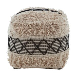 Cafenos Square Fabric Pouffe In White