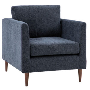 Girona Fabric Armchair With Wooden Legs In Charcoal